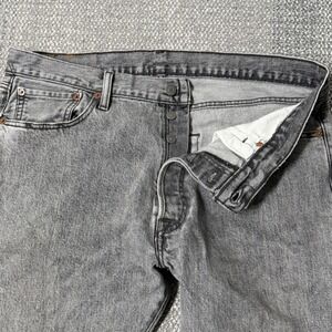 Levi's 501 Button-Fly‎ Straight Leg Jeans Mens 36x34 Stretch Gray Denim